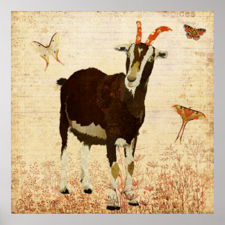 Póster Billy Goat & Butterflies Poster