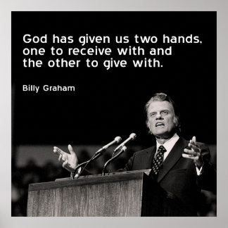 Póster Billy Graham Quote (Giving)