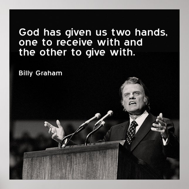 Póster Billy Graham Quote (Giving) (Frente)