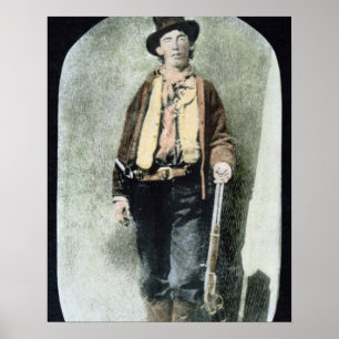Póster Billy the Kid (coloured engraving)