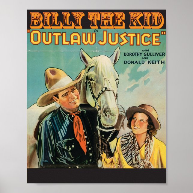 Póster Billy the Kid Outlaw 🌟 Justice Western Movie (Frente)