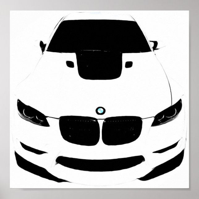 Póster ~Bimmer~ POP ART AUTO POSTER, PERSONALIZAR IT! (Frente)