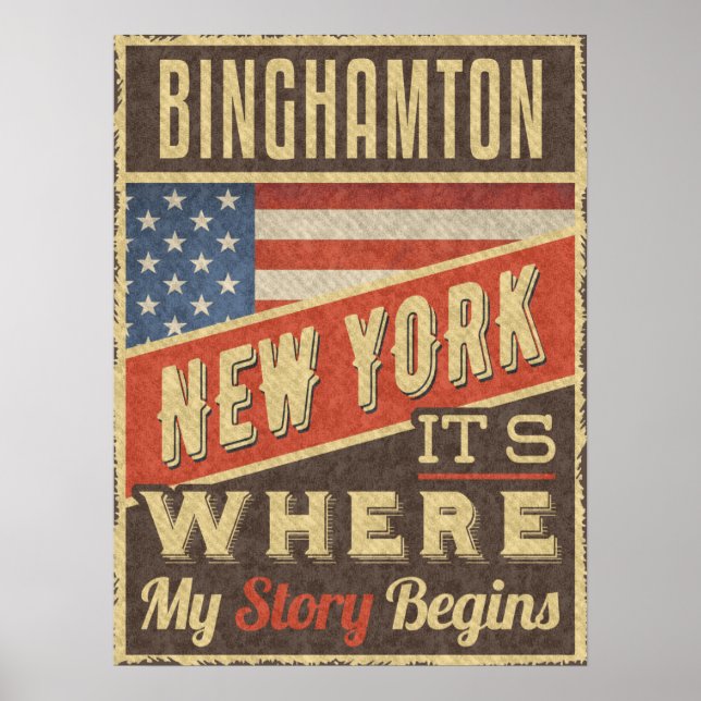 Póster Binghamton Nueva York (Frente)