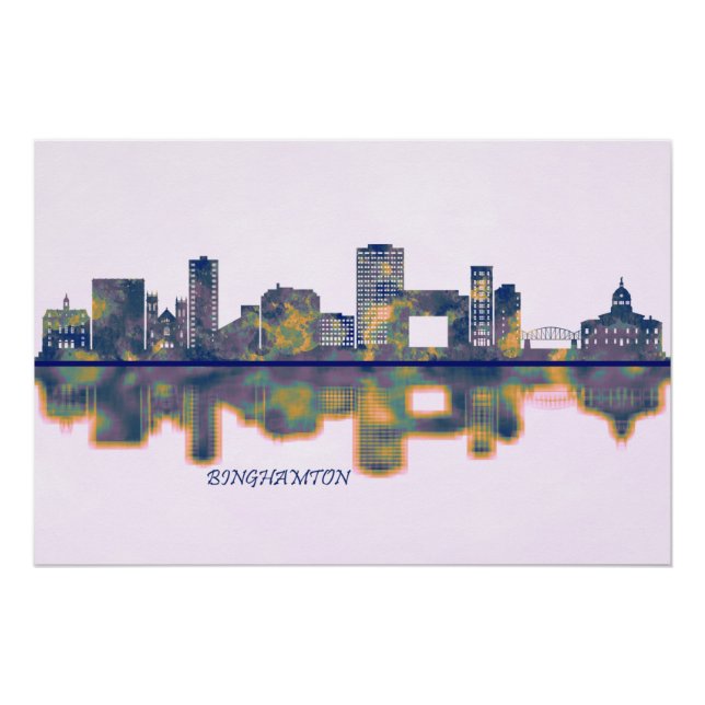 Póster Binghamton Skyline (Anverso)
