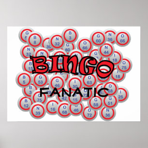 Póster Bingo "Nombre" sobre bolas de bingo