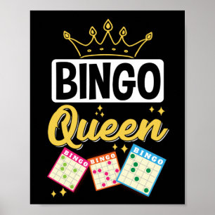 Póster Bingo Queen Funny Lucky Gambling