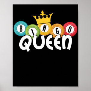 Póster Bingo Queen Funny Lucky Gambling