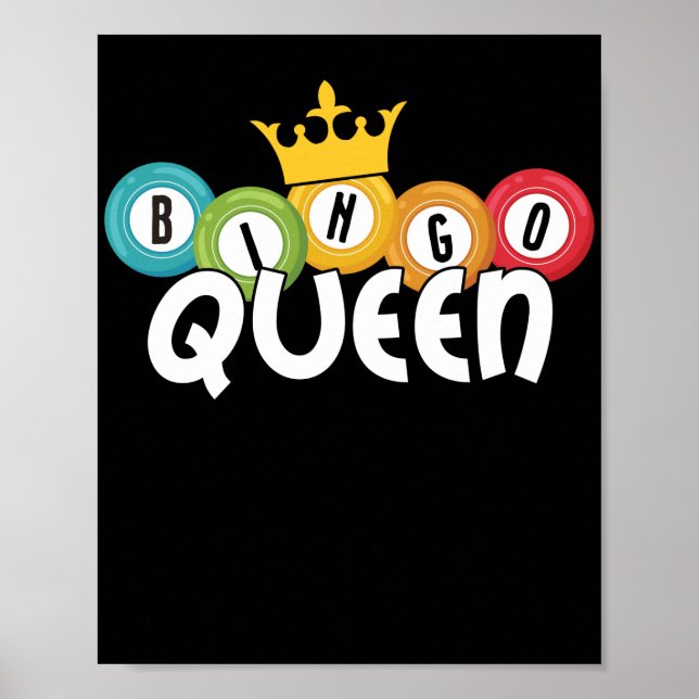 Póster Bingo Queen Funny Lucky Gambling (Frente)