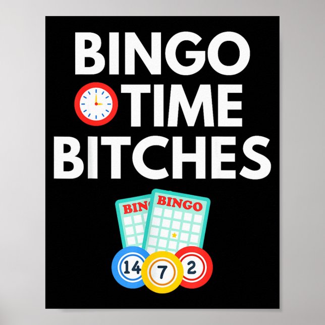 Póster Bingo Time Es Funny Bingo Player Game Lover Gift H (Frente)