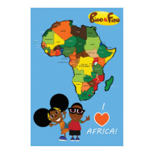 Bino y Fino I Love Africa Poster Blue