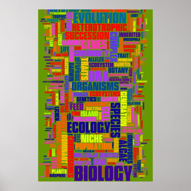 Póster Biología Wordle Nº 3 (Frente)