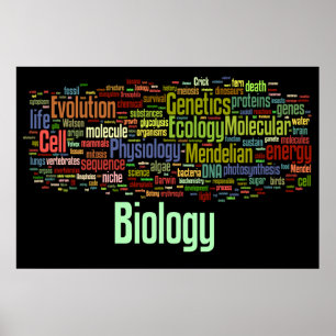 Póster Biología Wordle No. 8 Negro