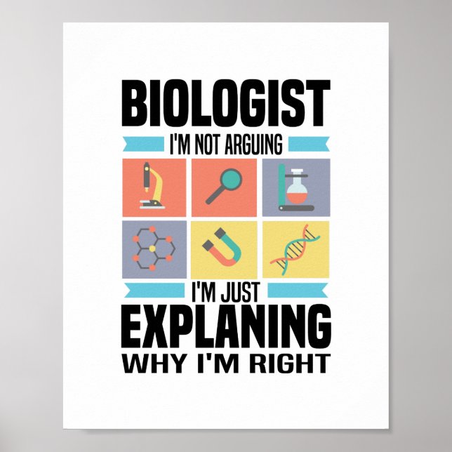 Póster Biology Gifts | Biologists Teacher Science Student (Frente)