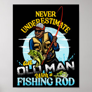 Póster Bipoc B Pesca Cumpleaños Tee Nunca Subestimar O