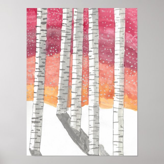 Póster Birch In The Snow (Frente)
