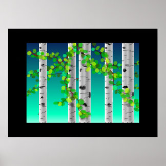 Póster Birch trees, poster