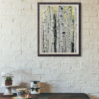 Birch Trees Rústico Poster de cabinas