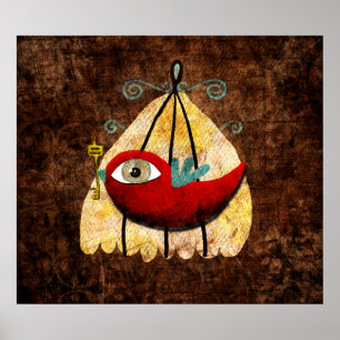Póster Bird and secret key print