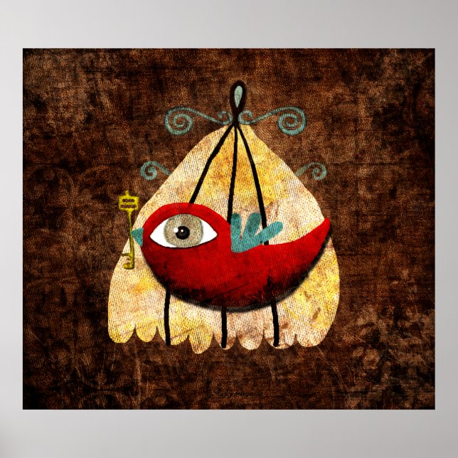 Póster Bird and secret key print (Frente)