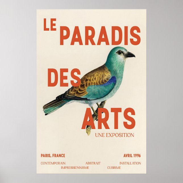 Póster Bird Art Exhibition Poster Abstract Impressionism (Frente)