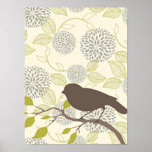 Póster Bird & Flower Poster