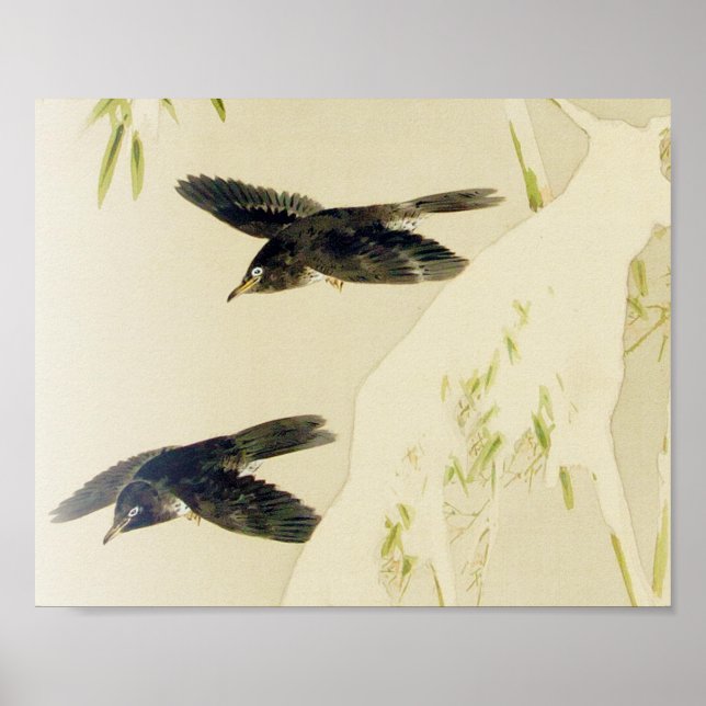Póster Bird in Snow Scene, Watanabe Seitei (Frente)