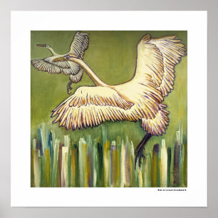 Póster Bird Nature Landscape Painting Poster Art Gifts