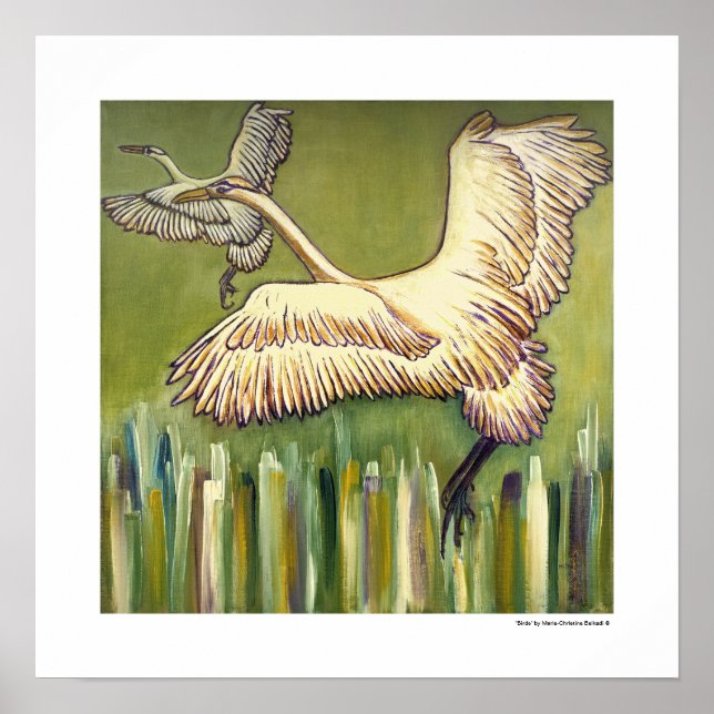 Póster Bird Nature Landscape Painting Poster Art Gifts (Frente)