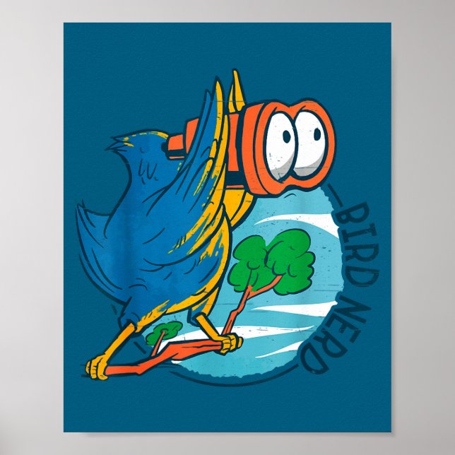 Póster Bird Nerd Funny Bird Watching Birds Lover Ornithol (Frente)