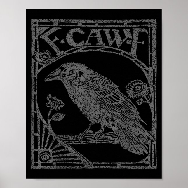 Póster Bird Raven Crow F Caw F Slogan Graphic  (Frente)