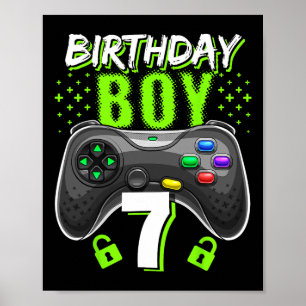 Póster Birday Boy 7 Video Game Controller Gamer 7Bir