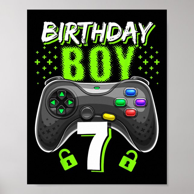 Póster Birday Boy 7 Video Game Controller Gamer 7Bir (Frente)