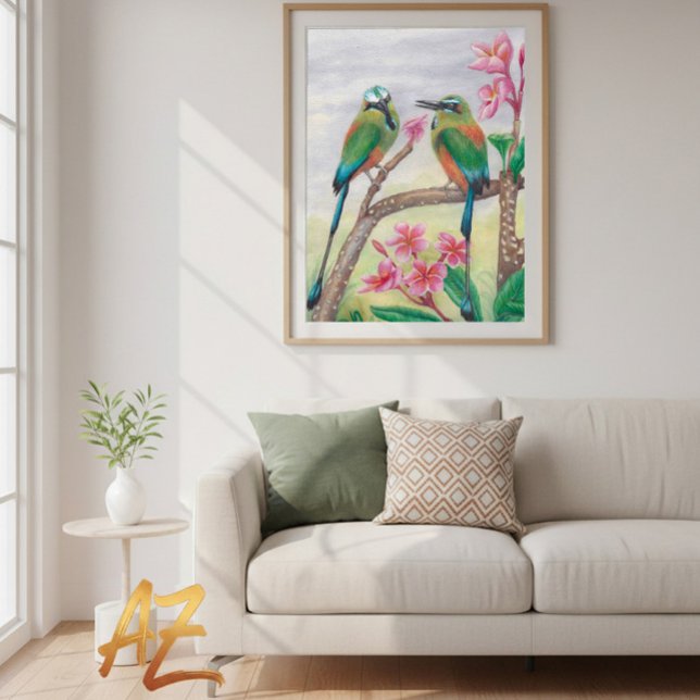 Poster Birds and rose flowers fine wall art Deco (Subido por el creador)