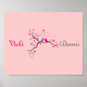 Póster Birds in love wallet