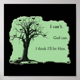 Póster Birds in Tree - Mint Green - Canvas Print