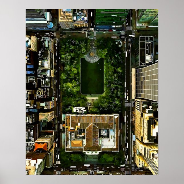 Póster Birds View Bryant Park Manhattan NYC (Frente)