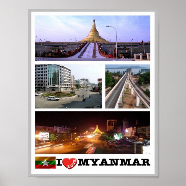 Póster Birmania - Myanmar - Amo - (Frente)