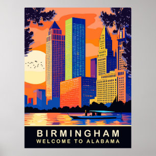 Póster Birmingham, Alabama, río Cahaba, Viajes