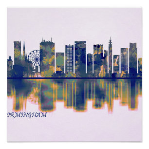 Póster Birmingham Skyline