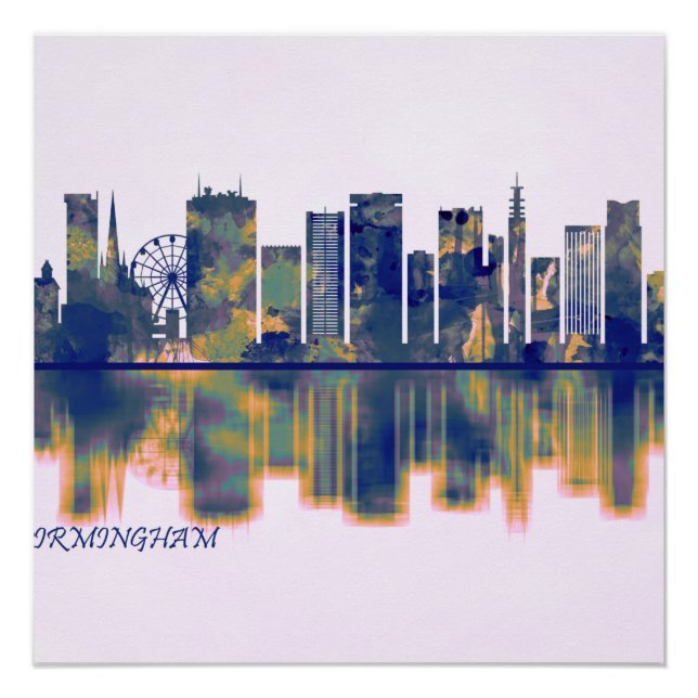 Póster Birmingham Skyline (Anverso)
