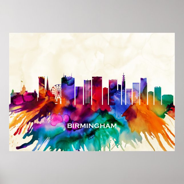 Póster Birmingham Skyline (Frente)