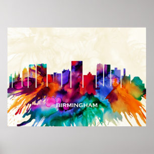 Póster Birmingham Skyline