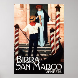 Póster BIRRA SAN MARCO VENICE Cerveza Vintage italiana
