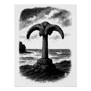 Póster Birsay Ballena hueso – Monumento de Tinta de Orkne