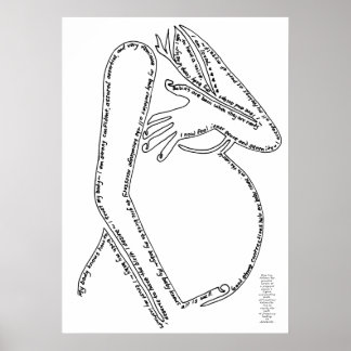 Póster Birth Affirmations Line Art