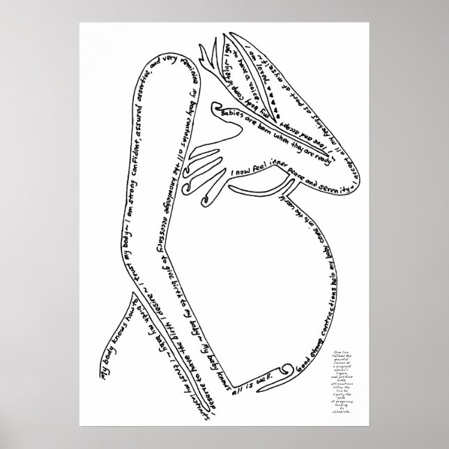 Póster Birth Affirmations Line Art (Frente)