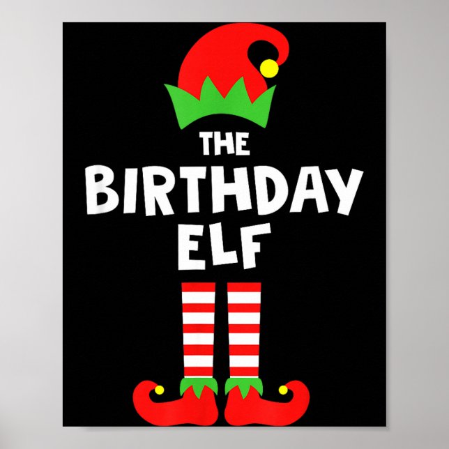 Póster Birthday Elf Matching Group Family Holiday Christm (Frente)