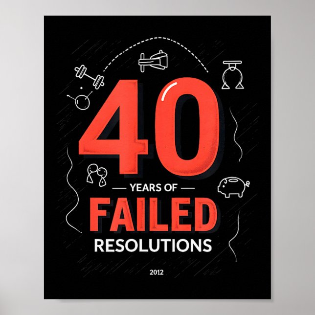 Póster Birthday Gift_ 40 Years Of Failed Resolutions Humo (Frente)