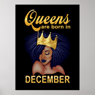 Póster Birthday Gifts Queens Are Born In December