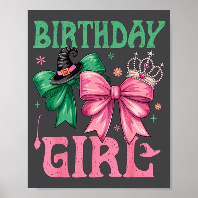 Póster Birthday Girl Nk And Green Birthday Witch Women Gi (Frente)